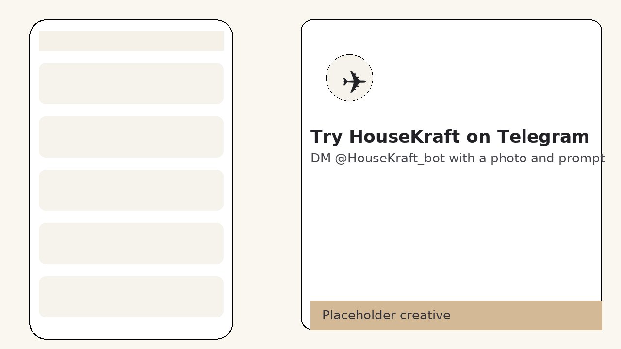 HouseKraft on Telegram placeholder creative